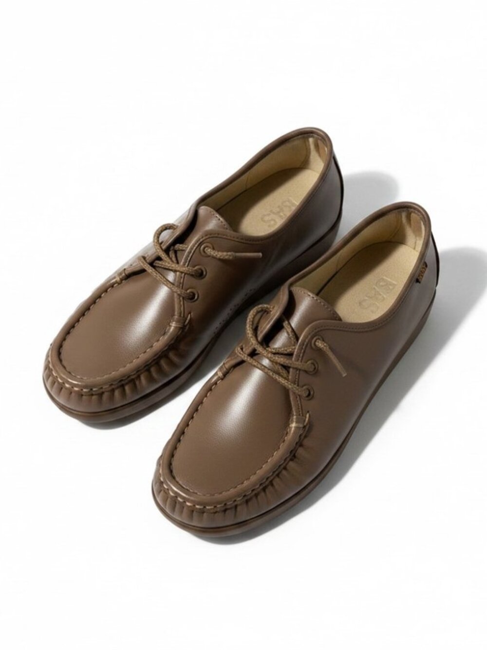 SAS NIB Women's Leather Mocha SIESTA Comfort Tie Loafer, Size 7 1/2W